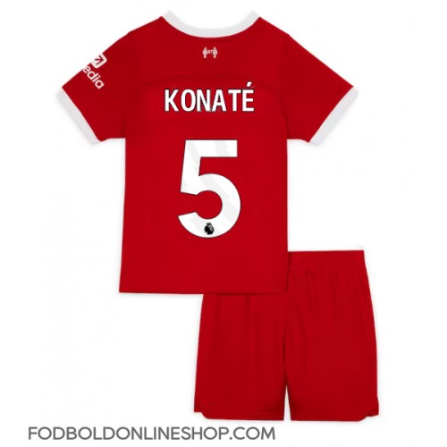 Liverpool Ibrahima Konate #5 Hjemme Trøje Børn 2023-24 Kortærmet (+ Korte bukser)